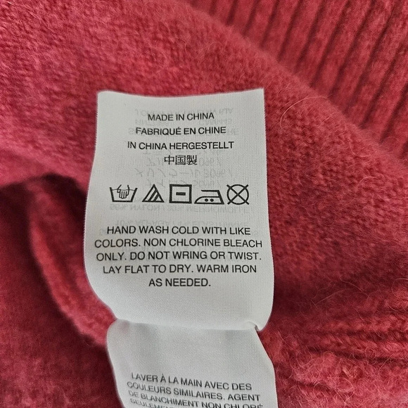 J.CREW Sweater Wool Alpaca Pink Long Sleeve V Neck Knit Pullover - Picture 6 of 7